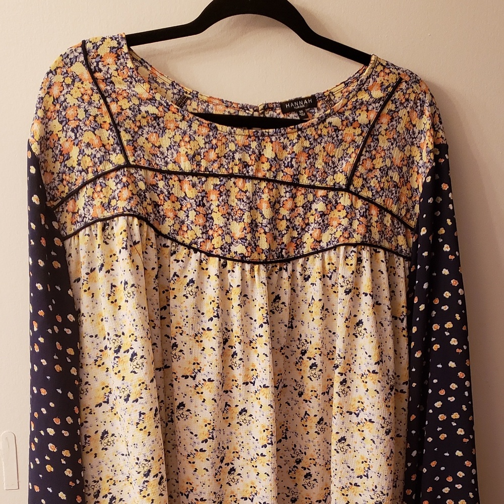 Beautiful womens floral plus size blouse